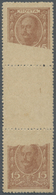 (*) Russland: 1915. Currency Stamp 15k Light Brown Nicholas I In A Vertical Strip Of 3 With Extremely Rare (perhab - Unused Stamps