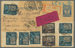 Br Russland: 1922, Sculptor 45 R. Black And Blue, Two Single Stamps And Two Vertical Pairs And Vertical Pair 10 R - Neufs