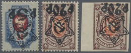 * Russland: 1922, Three Stamps With Inverted Overprint Unused, Signed Pohl - Neufs