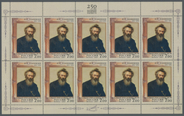 ** Russland: 2007, 7.00 R Iwan Schischkin Miniature Sheet Of Ten Stamps In K13 1/2 Perforation, Mint Never Hinged - Neufs
