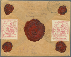 Br Russland - Zwangsspendenmarken: 1922, Charity Stamp 2,000r Rose, Two Single Stamps On Reverse Of A Sealed Regi - Altri & Non Classificati