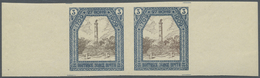 ** Russland - Semstwo (Zemstvo): POLTAVA 1909: 3k. Grey-brown & Blue, Laterally Marginal Pair, Imperforated, Mint - Zemstvos