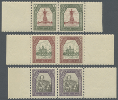 ** Russland - Semstwo (Zemstvo): POLTAVA 1909: Set Of Seven Marginal Pairs, From 1k. To 15k. (Peter The Great And - Zemstvos