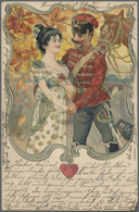 Ansichtskarten: Motive / Thematics: FRAUEN, 50 Hochwertige Glitzerkarten Ab 1899 Mit Etlichen Dekora - Autres & Non Classés