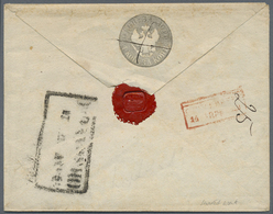 GA Russland - Ganzsachen: 1848, Envelope 10 K. Black, Watermark Inverted, Canc. Pen Cross W. Boxed Vermilion "St. - Entiers Postaux