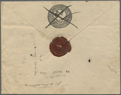 GA Russland - Ganzsachen: 1848, First Issue 10 + 1 K. Black Envelope Cancelled By Pen And Adjacent Two Line "PAWL - Stamped Stationery