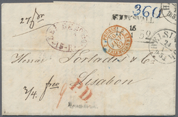 Br Schweden - Vorphilatelie: "HUDIKSVALL 16 1 1852" On Complete Entire Letter Sent Via"HELSINFORS 24/1", "HAMBURG - ... - 1855 Prephilately