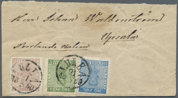 Br Schweden: 1860 Je 1mal 30 Öre Braun, 12 Öre Blau Und 5 Öre Grün Auf Kleinformatigem Brief Mit K1 Von "LULEA 21 - Unused Stamps