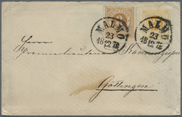 Br Schweden: 1872, Auslandsbrief Mit 27 Öre-Frankatur (3 + 24 Öre Wappen) Von MALMÖ Nach Göttingen, Dekorative Fa - Unused Stamps