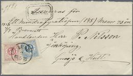 Br Schweden: 1872, Ringtype 14, 50 ö. Rose, Small Corner Tooth And 12 ö. Blue Tied By Cds. "LUND 2.5.1875" To Ins - Unused Stamps