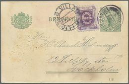 GA Schweden: 1912, "SVERIGES FÖRSTA FLYPOST" Violett Auf Katastrophenpost-GA-Karte (crash Mail Card) Vom Zweiten - Unused Stamps