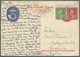 GA Schweden - Ganzsachen: 1937 (2.11.), Pictorial Reply Postcard 'Colony In North America' 20/20öre Red Used From - Interi Postali