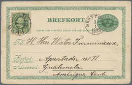 GA Schweden - Ganzsachen: 1899. Postal Stationery Card 5 Ore Green (tears And Stains) Upgraded With Yvert 41, 5 O - Postal Stationery