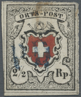Schweiz: 1850, 2 1/2 Rp. Orts-Post Mit Kreuzeinfassung (ZNr. 13I Type 37), Attest Herrmann: "allseits Weissran - Unused Stamps
