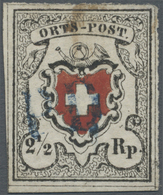 Schweiz: 1850, 2 1/2 Rp. Orts-Post Mit Kreuzeinfassung (ZNr. 13I Type 37), Attest Herrmann: "allseits Weissran - Nuovi