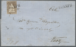 Br Schweiz: 1858/1861, 5 Rappen Braun Als Einzelfrankatur Mit Klarem L1 "SCANFS" Entwertet Auf Kpl. Faltbrief Nac - Unused Stamps