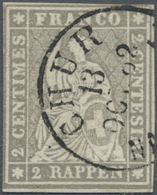 O Schweiz: 1862, 2 Rp. Grau, Vollrandig Mit Sauberem Stempel Chur 13. Oct. 62, Sehr Gute Erhaltung. - Nuovi