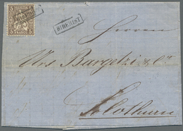 Br Schweiz: 1864, 5 Rp. Auf Brief Im Ortsnahbereich Mit Seltenem Ra1 "Biberist" - Unused Stamps