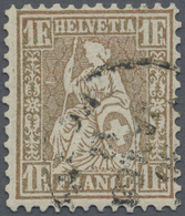 O Schweiz: 1862, 1 Fr. Goldbronze, Unterdruck Rötlich (SBK 36 A), Prüfbestätigung Deutsches Institut Für Int. Ph - Nuovi