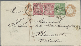 GA Schweiz: 1868 Destination Rumänien: Ganzsachenumschlag 5 Rp. Des Pensionats Rödiger/Thudichum A La Châtelaine, - Unused Stamps