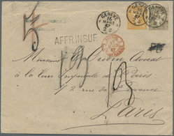 Br Schweiz: 1867. Sitzende Helvetia 20c Orange (Yvert 37) Und 1f Bronze (Yvert 41a) Auf Briefhülle Von Genf (16. - Nuovi