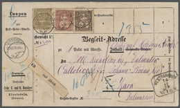 Br Schweiz: 1862, 5 C. Braun, 50 C. Lila Und 1 Fr. Golden, DB "EINSIEDELN 13/12/78", Auf Paket-Begleitadresse übe - Nuovi