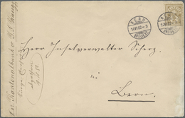 Br Schweiz: 1882, 2 Rp. Auf Bankbrief Aus Bern Nach Luzern, An Der Oberkante Ganz, Links Und Rechts Teilweise Geö - Unused Stamps