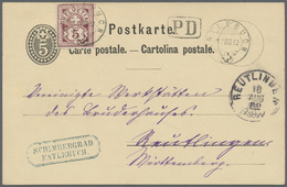 GA Schweiz: 1882, 5 C. Lilabraun Auf Weißem Papier Mit DKr. "ENTLEBUCH 17.VIII.82" Als Portogerechte Zufrankatur - Unused Stamps