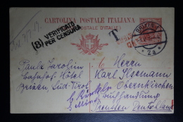 Italie Postcard  Brixen 1919 Milano /... Estera  Erl.(angen?) To Preussen Censor Cancel And Taxed - Stamped Stationery