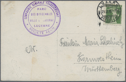 Br Schweiz: 1910. 1. Schwez. Luftschiffstation Luzern, "VILLE DE LUCERNE", 5 C. Tellknabe Mit Brückenstempel "Luz - Unused Stamps