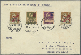 Br Schweiz: 1919-20 Zwei Flugpostmarken Zu 30 Rp. (Propeller-Aufdruck) Mit Zusatzfrankatur Auf Brief Am 17.V.21 V - Unused Stamps
