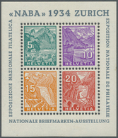 ** Schweiz: 1934, NABA-Block Postfrisch, Mi. € 800,-- - Unused Stamps