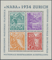 ** Schweiz: 1934, NABA Zürich, Luxus-Block, Tadellos Postfrisch, Unsigniert (S.B.K. SFr. 900,-). - Unused Stamps