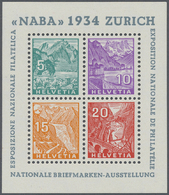 ** Schweiz: 1934, NABA-Block Einwandfrei Postfrisch, Luxus! Mi. € 800,-- - Unused Stamps