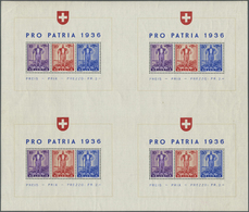 ** Schweiz: 1936, Großblock Pro Patria Postfrisch, Bis Auf Leichte Knitter Und Eckbug Links Oben In Guter, Frisch - Unused Stamps