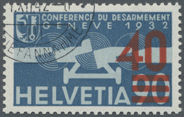 O Schweiz: 1936, 40 Rp. Auf 90 Rp. Flugpost, Hellroter Aufdruck, Sauber Gestempelt, Voller Originalgummi, Doppel - Unused Stamps
