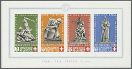 **/O Schweiz: 1940, Bundesfeier-Block Einmal Postfrisch Und Einmal Gestempelt, Mi. 1.150,- € - Unused Stamps