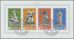 O Schweiz: 1940, Bundesfeier-Blockperfekt Mit Zwei Stempeln Vom ERSTTAG "BERN BRIEFANNAHME 16.VII.40", Attest Li - Unused Stamps