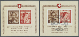 **/O/Br Schweiz: 1941, Blockausgabe 'Schweizerische Kriegs-Winterhilfe', Einmal Auf Eingeschriebenen Brief, Einmal Pos - Unused Stamps