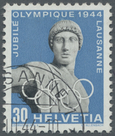 O Schweiz: 1944, 30 Rp. Olympisches Komitee Mit Retusche "dunkler Fleck Im Linken Auge", Klar Gestempelt "LAUSAN - Unused Stamps