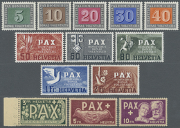 ** Schweiz: 1945, PAX-Serie 13 Werte Komplett Postfrisch Einwandfrei, M€ 450,- - Unused Stamps