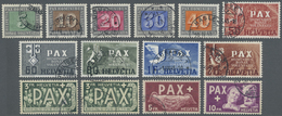 O Schweiz: 1945 Kompletter, Sauber Gestempelter PAX-Satz Plus Einer Zweiten 3 Fr.-Marke. - Unused Stamps