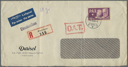 Br Schweiz: 1945 PAX 10 Fr. Als Einzelfrankatur Auf Charge-Luftpostbrief Von Dietikon 1946 Nach Capertee, Neusüdw - Unused Stamps