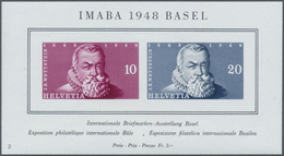 ** Schweiz: 1948, Blockausgabe: "IMABA 1948", UNGEZÄHNTES LUXUS-Stück, Fotoattest Rellstab. - Unused Stamps