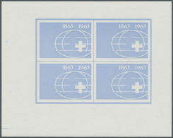 ** Schweiz: 1963, Rot Kreuz-Block, Im Überformat (10,8:8,6 Cm), Nur Hellblauer Druck Der Vorderseite, Andere Farb - Unused Stamps