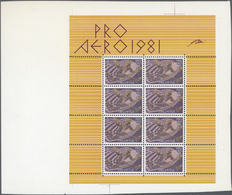 Schweiz: 1981. Pro Aero. Probedruck Mit Aufgedruckter Zähnung. (Nur 2 Stücke Bekannt) 1981. Pro-avion 2+1. Gra - Unused Stamps