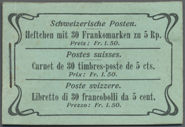 ** Schweiz - Markenheftchen: 1910: Markenheftchen Mit 30 Marken Zu 5 Rp. Tell In Type II, Komplett Mit 5 H-Blätte - Booklets