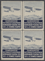 /** Schweiz - Halbamtliche Flugmarken: 1913 Herisau: Flugpostmarke Im Tadellosen 4er-Block, Postfrisch. Attest Ren - Oblitérés