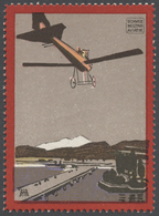 **/ Schweiz - Halbamtliche Flugmarken: 1913/38: Züricher Flugspendenvignette ''Flugzeug'' Postfrisch Sowie Offizie - Used Stamps