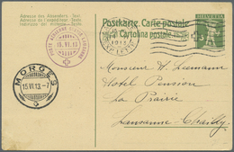 GA Schweiz - Halbamtliche Flugmarken: 1913, Flugtag Lausanne 15.6., 5 C. Ganzsachenkarte Mit Offiziellem Rückseit - Used Stamps